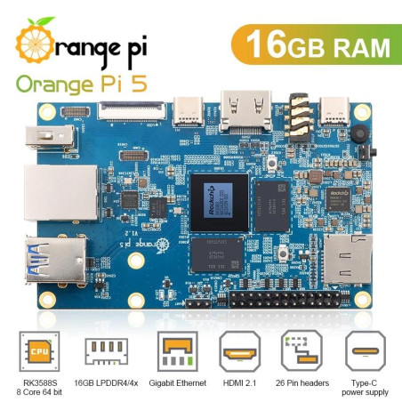 Orange Pi 5 - 16GB RAM 8-Cores CPU